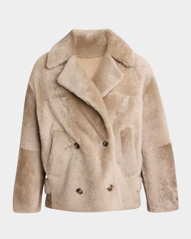 Double-Breasted Shearling Jacket