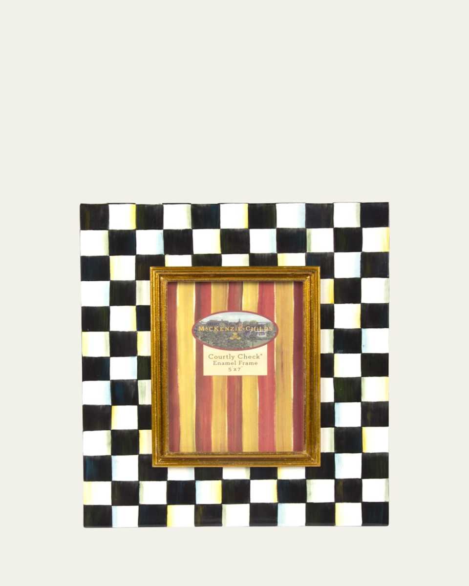 Courtly Check Enamel Frame, 5x