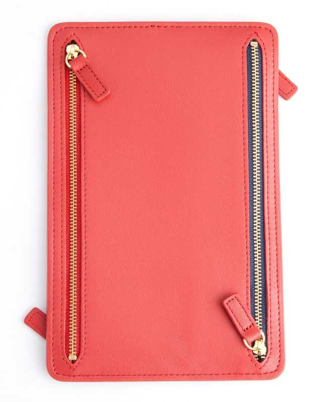 Monogrammed Leather RFID Blocking Foup Zip Travel Organizer
