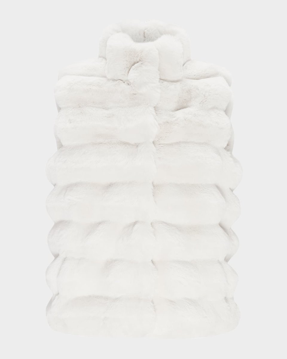 Horizontal Chinchilla-Like Faux Fur Vest
