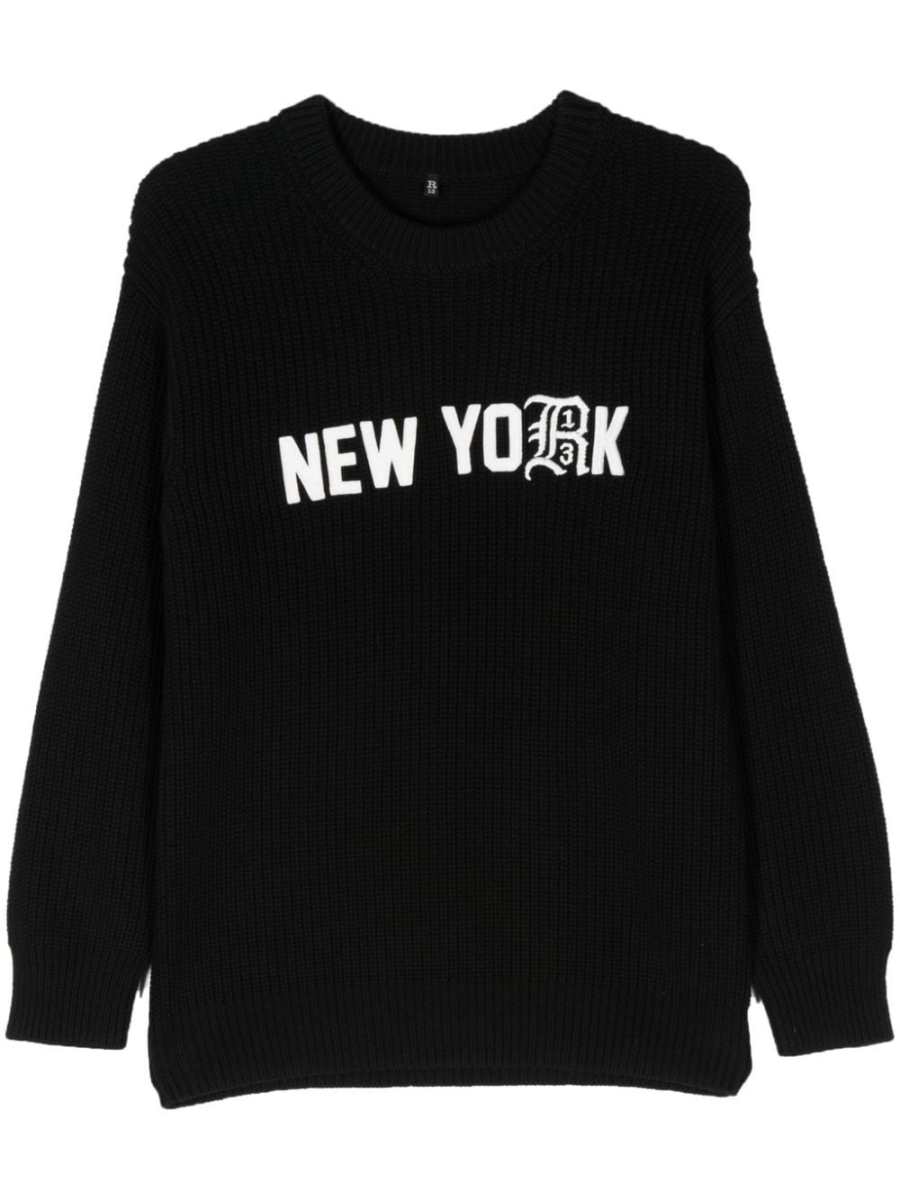 logo-embroidered cotton jumper