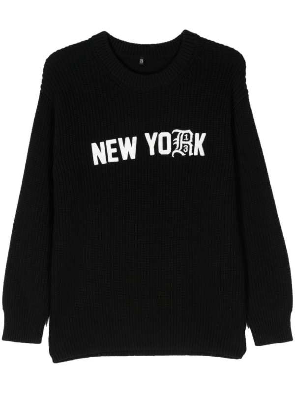 logo-embroidered cotton jumper