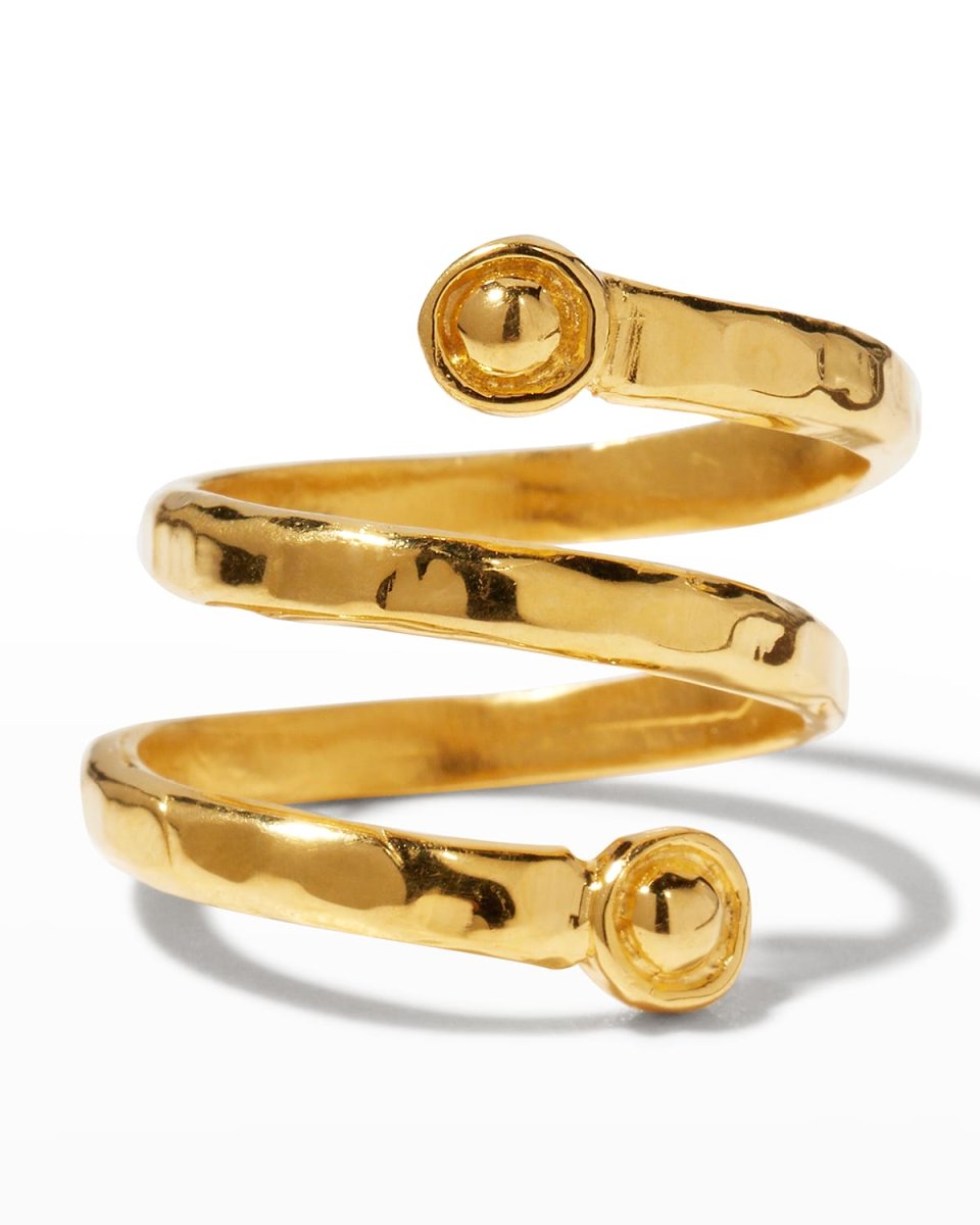 Gold Swirl Ring, Adjustable to Size 6-8