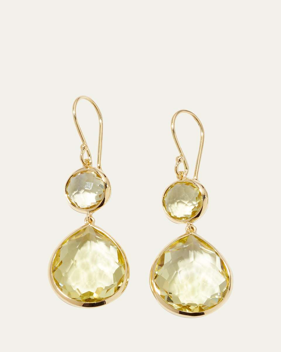 Rock Candy Snowman Teardrop Earrings in 18K Gold