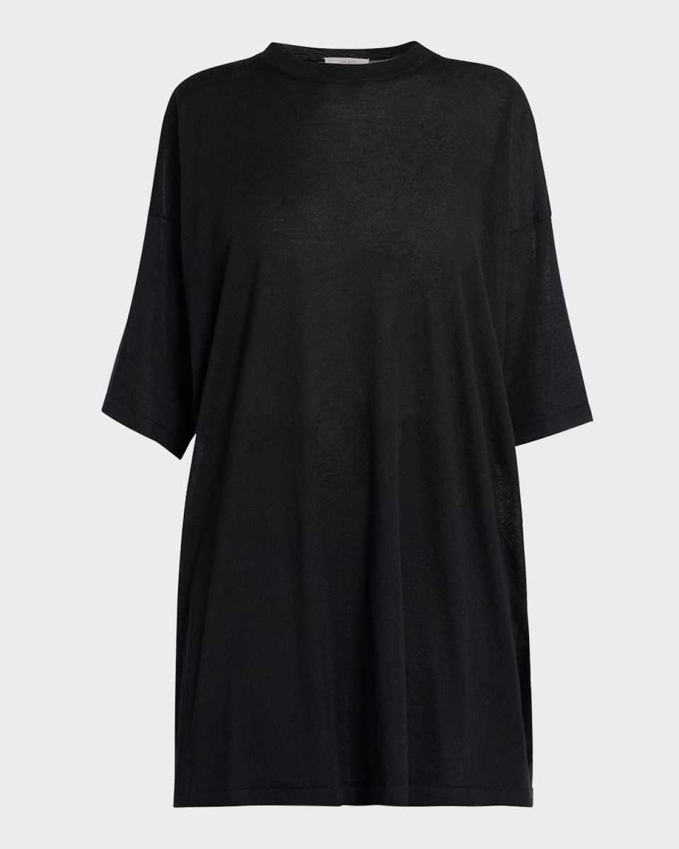 Graig Short-Sleeve Oversized Cashmere Top