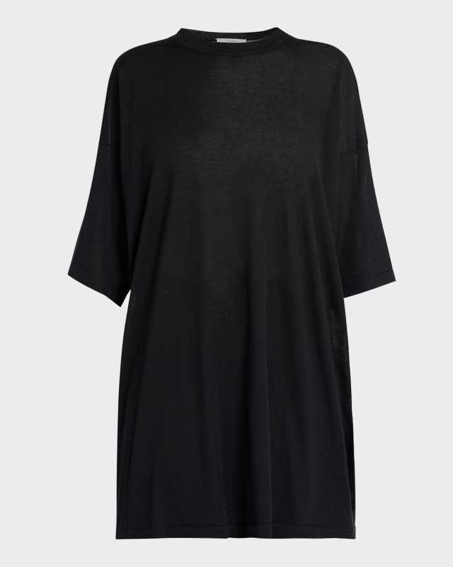 Graig Short-Sleeve Oversized Cashmere Top