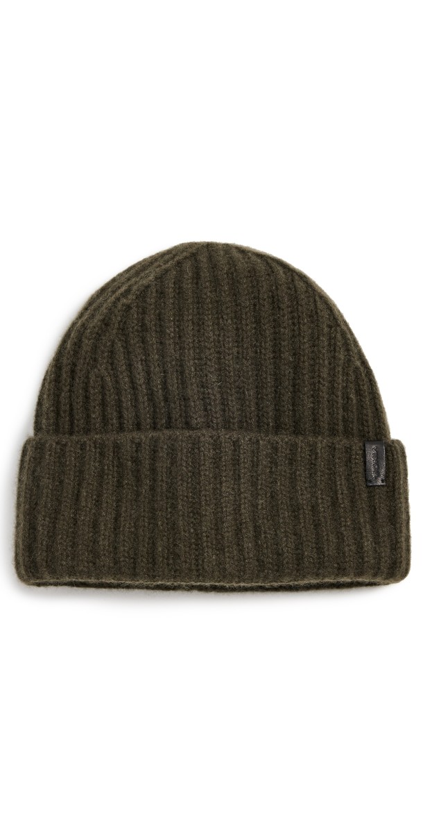 Vince Boiled Cashmere Chunky Cardigan Beanie Oliv