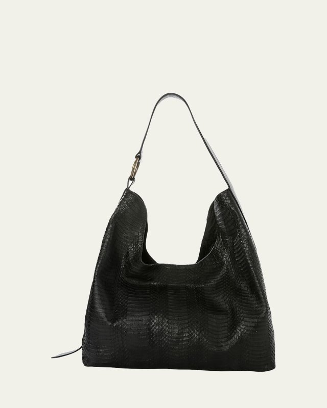 Tachia Snakeskin Hobo Shoulder Bag