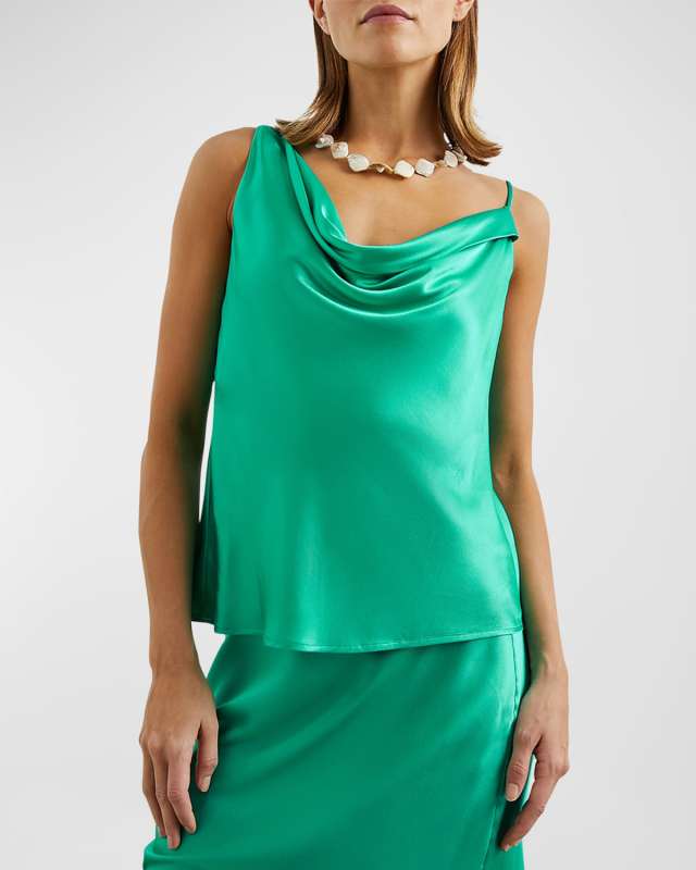 Mae Asymmetric Satin Blouse