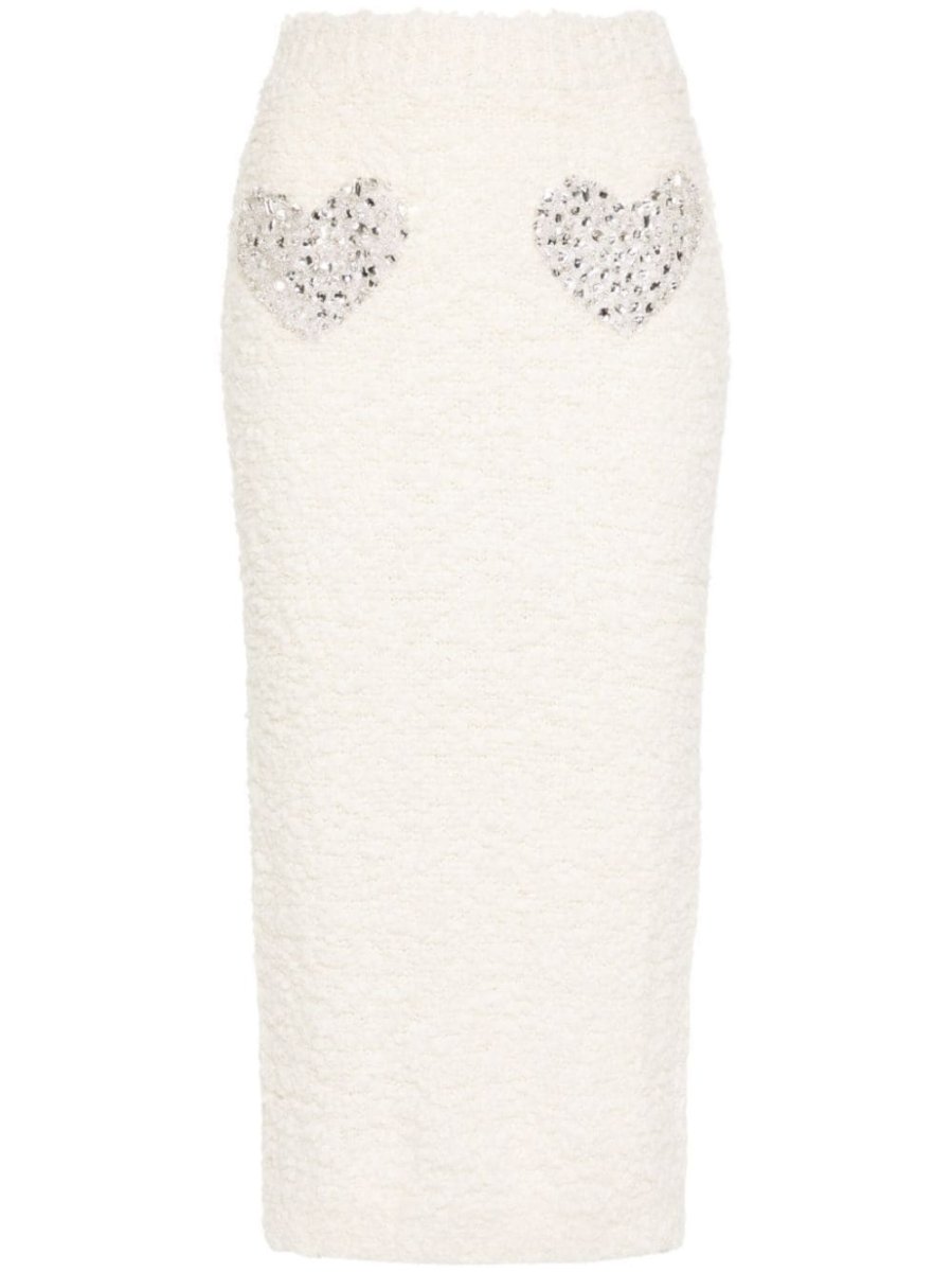 crystal-embellished midi skirt