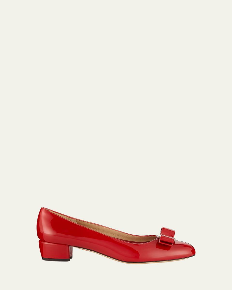 Vara Bow Leather Low Pumps