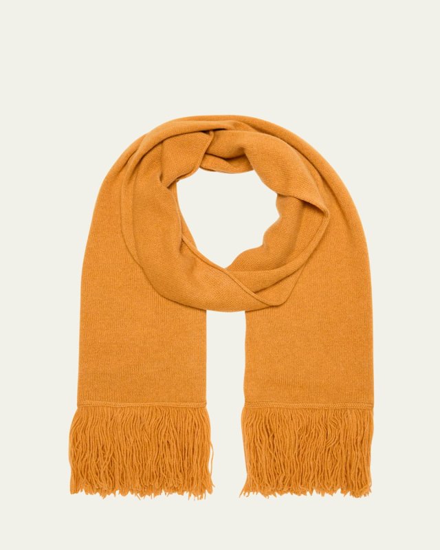 Fringe Cashmere Knit Scarf