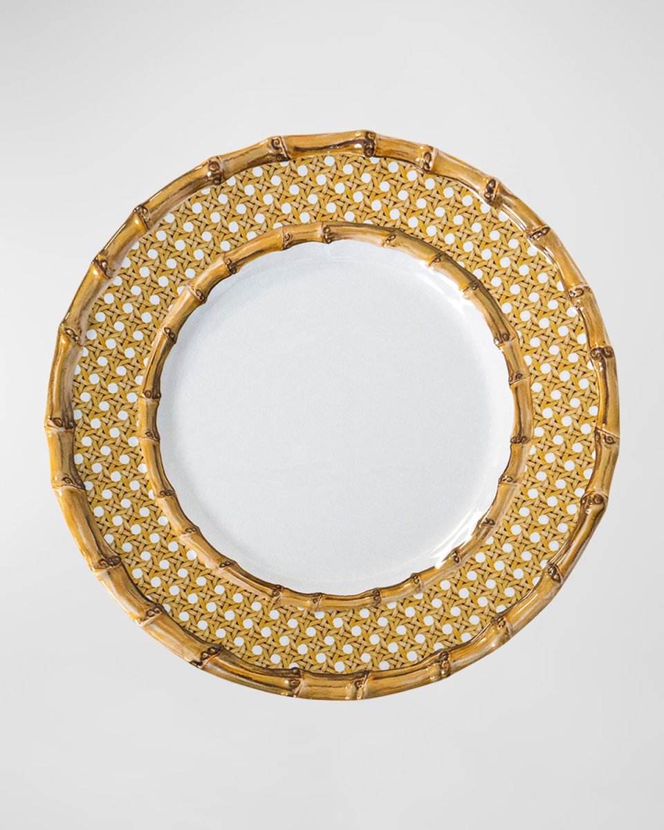 Bamboo Caning Melamine Dessert/Salad Plate - Natural