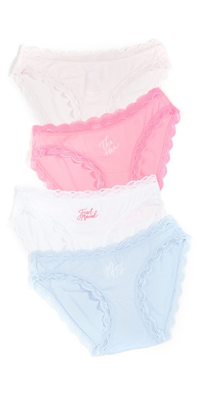 Stripe & Stare Wedding Knickers Pale Pink/White/Hot Pink/Blue