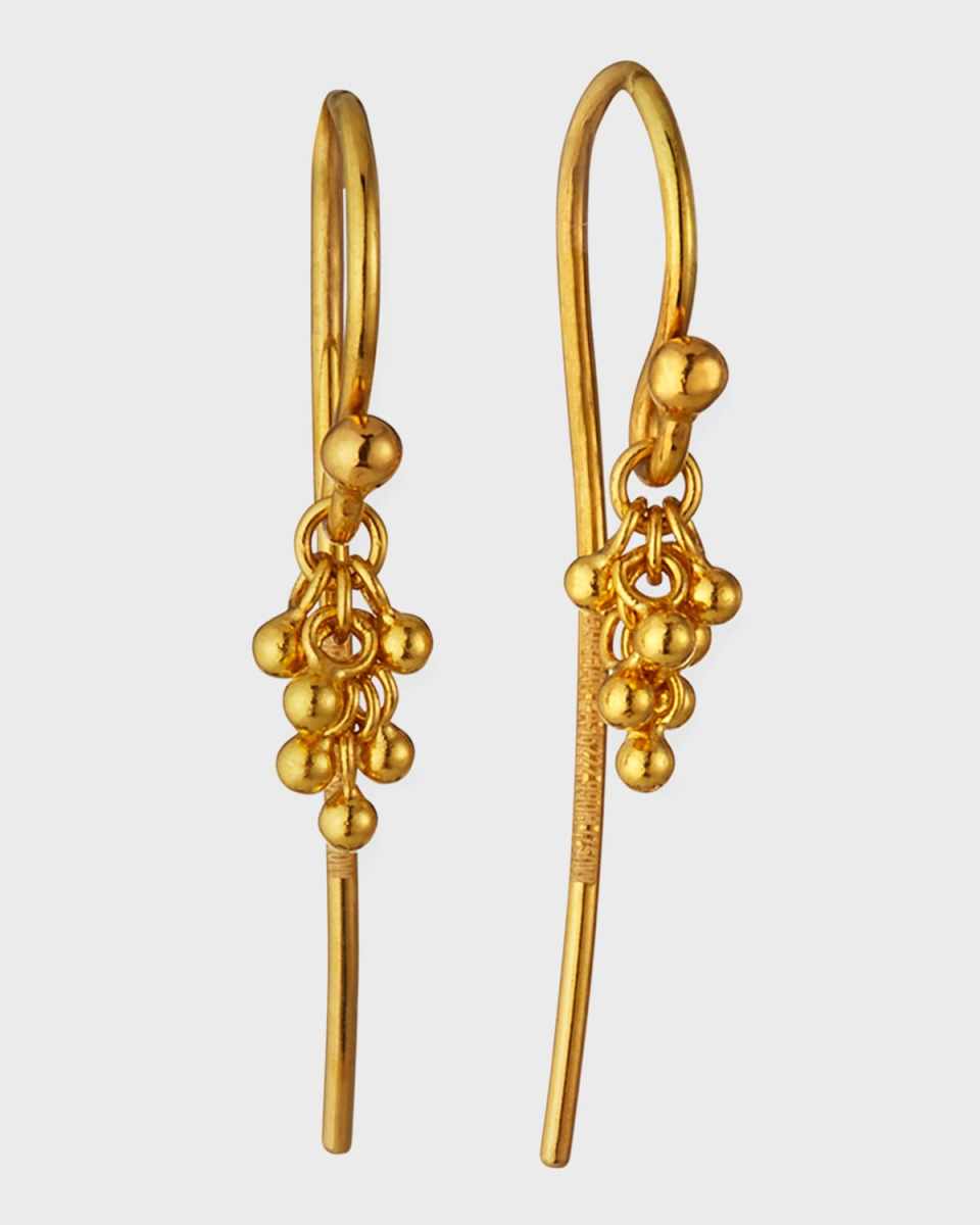 24K Gold Crisscross Chain Hook Earrings