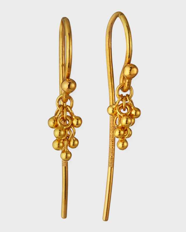 24K Gold Crisscross Chain Hook Earrings