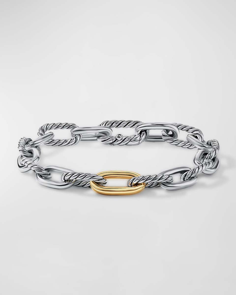 DY Madison Chain Bracelet in Silver with 18K Gold, 8.5mm