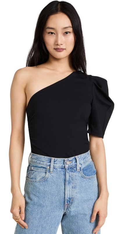 Free People Somethin Bout You Thong Bodysuit Black