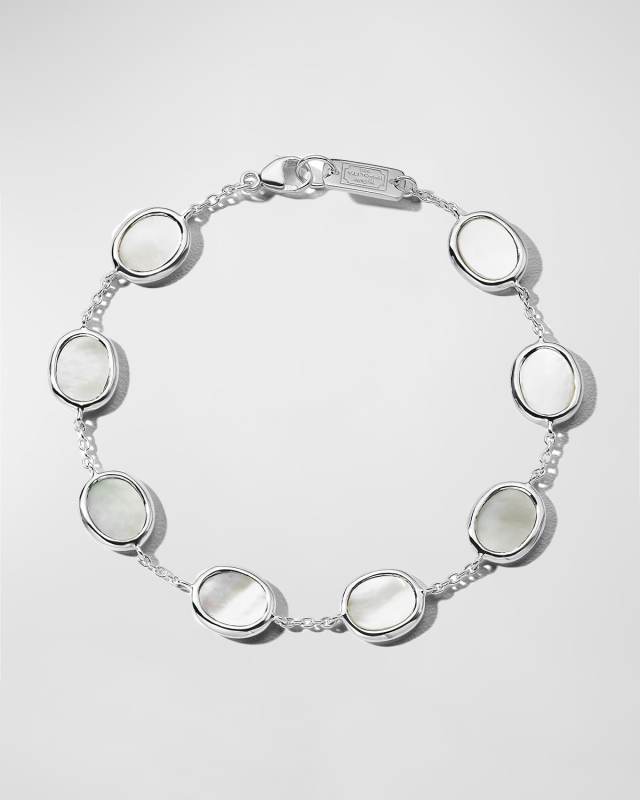 Mini Oval Slice Chain Bracelet in Sterling Silver