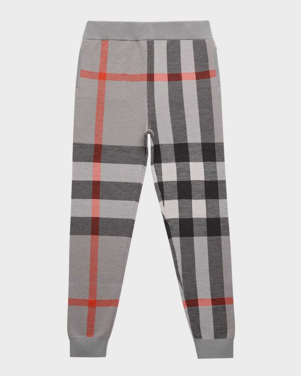 Boy's Gerard Check-Print Joggers, Size 3-14