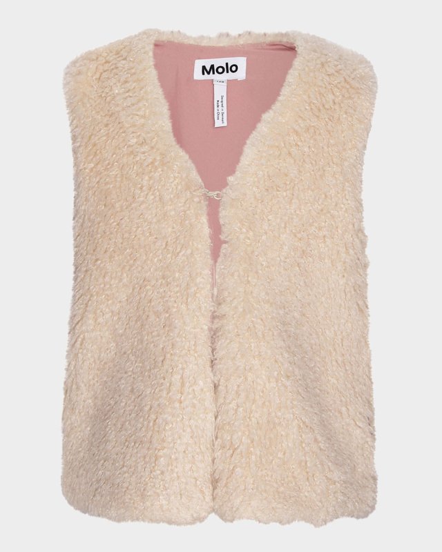 Girl's Hatcha Fuzzy Vest, Size 4-6