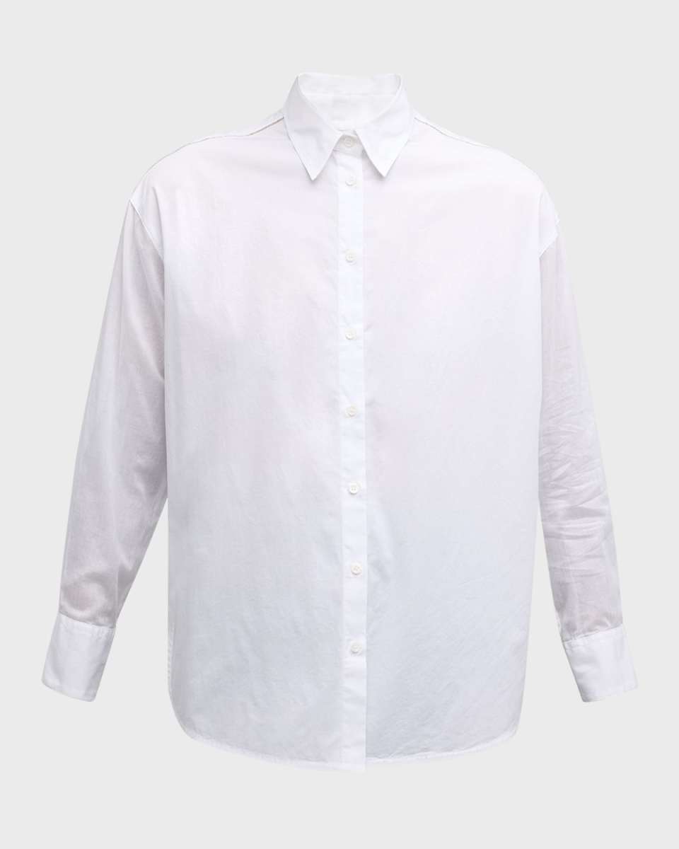 Bead-Trim Button-Down Shirt