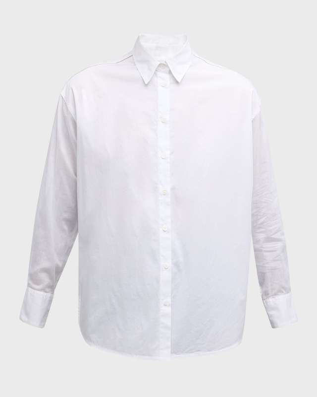 Bead-Trim Button-Down Shirt