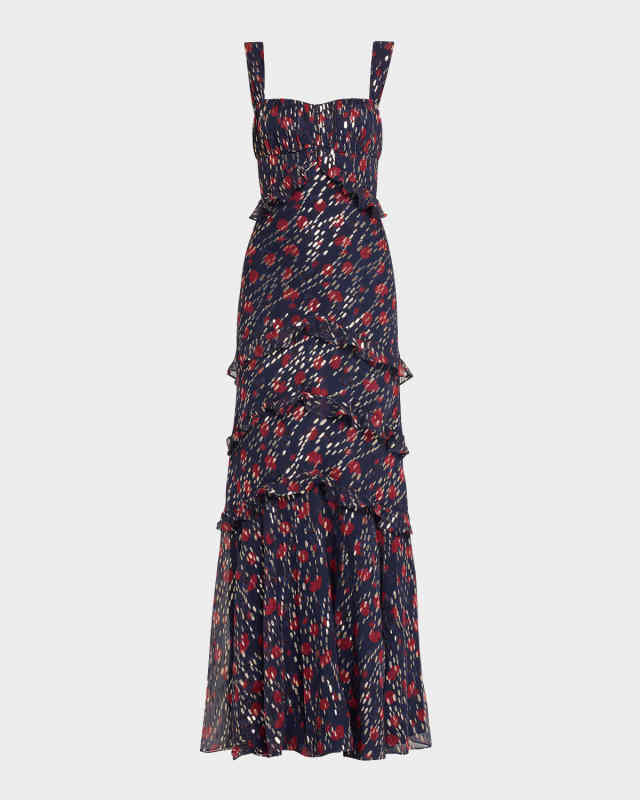Chandra Floral Ruffled Gown