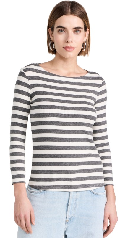 L'AGENCE Lucille Boat Necktripehirt Marengo/Whitetripe