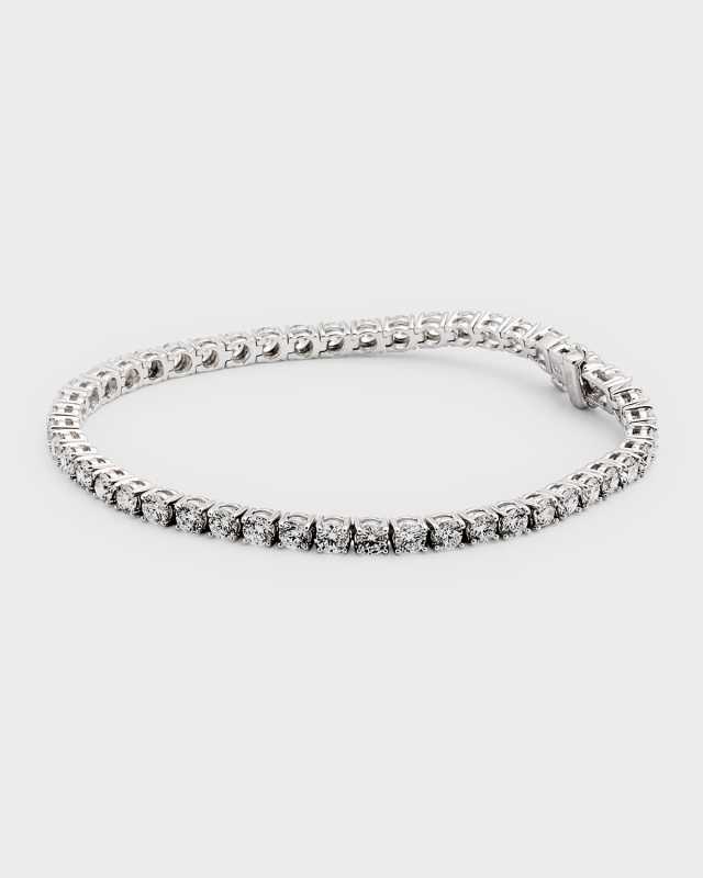 18K White Gold Diamond Tennis Bracelet, 7"L, 6.48tcw