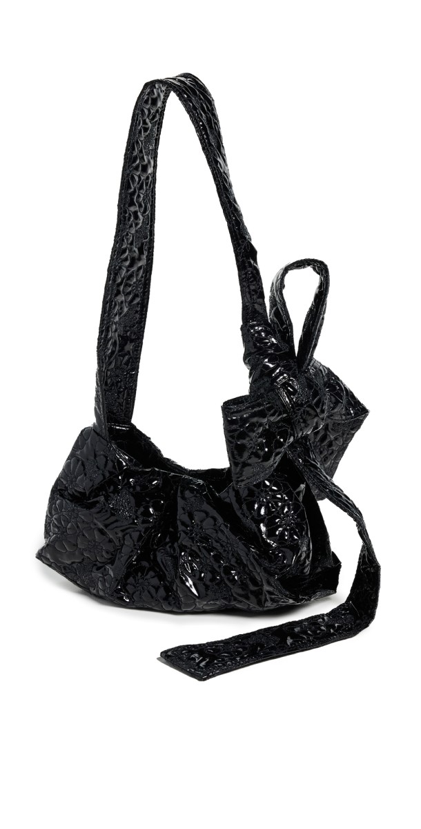 Cecilie Bahnsen Laccata Floral Quilt Vesna Bag Black