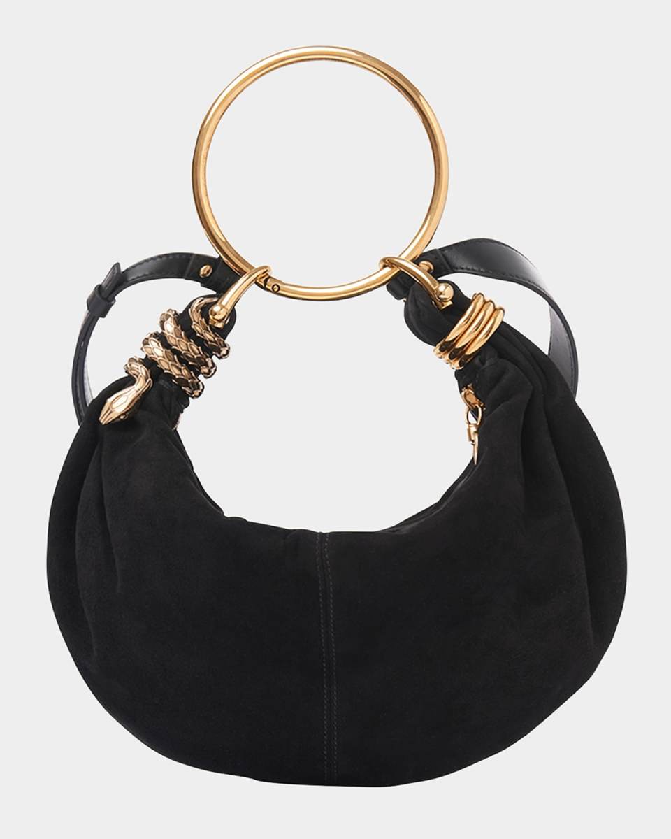 Mini Bracelet Crossbody Bag in Suede
