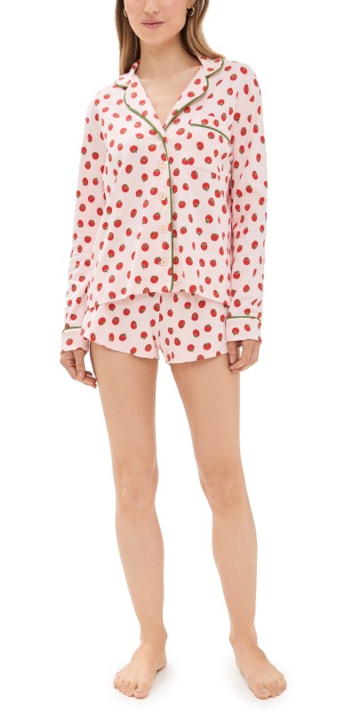 Cozyland by Morgan Lane Charlie Shortie PJ Set Juicy Tomatoes