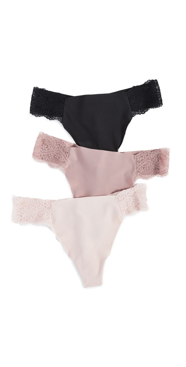 b. tempt'd by Wacoal B. Bare Thong 3 Pack Night/Rose Smoke/Antler
