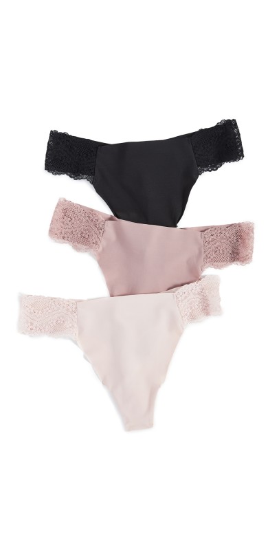 b. tempt'd by Wacoal B. Bare Thong 3 Pack Night/Rose Smoke/Antler