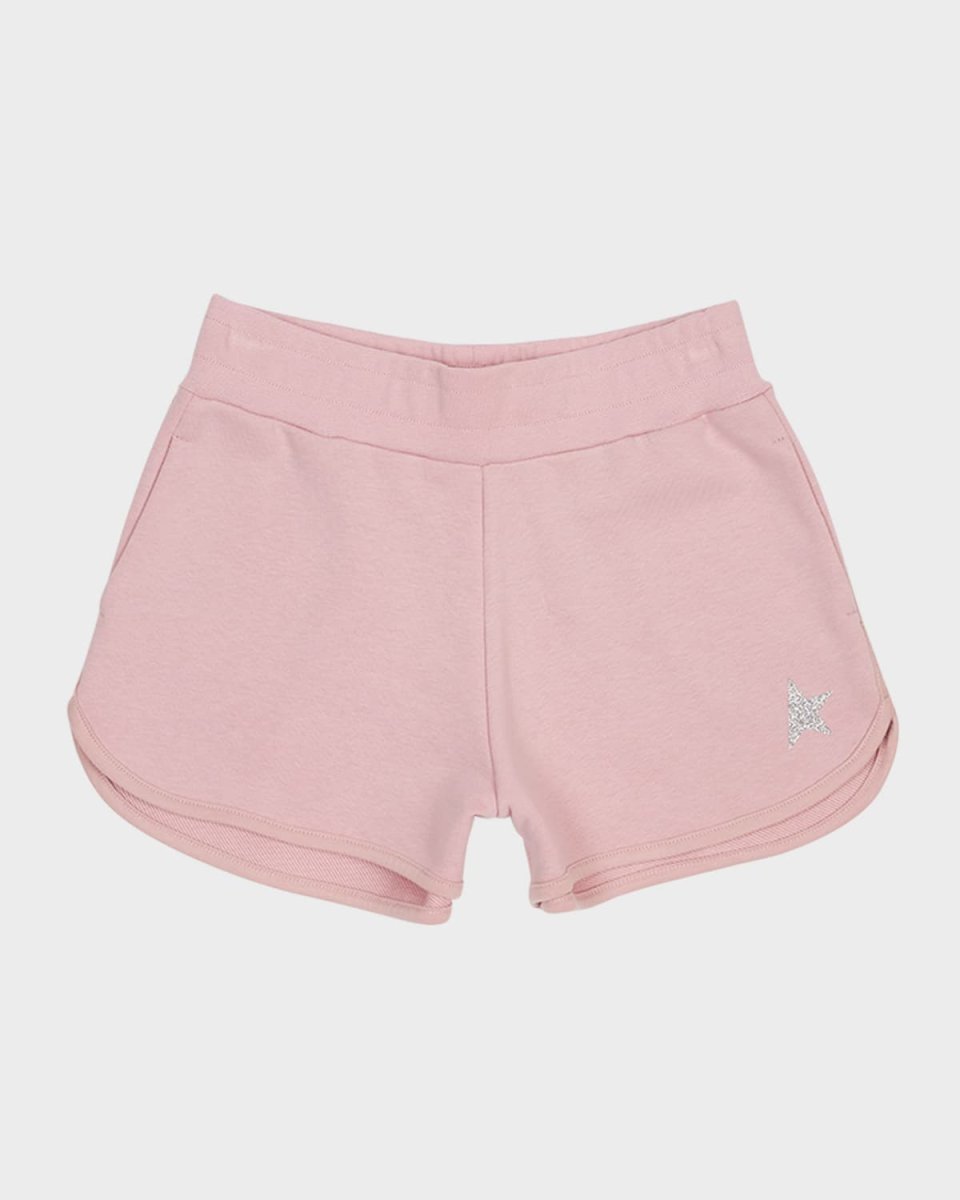 Girl's Glitter Star Fleece Shorts, Size 4-10