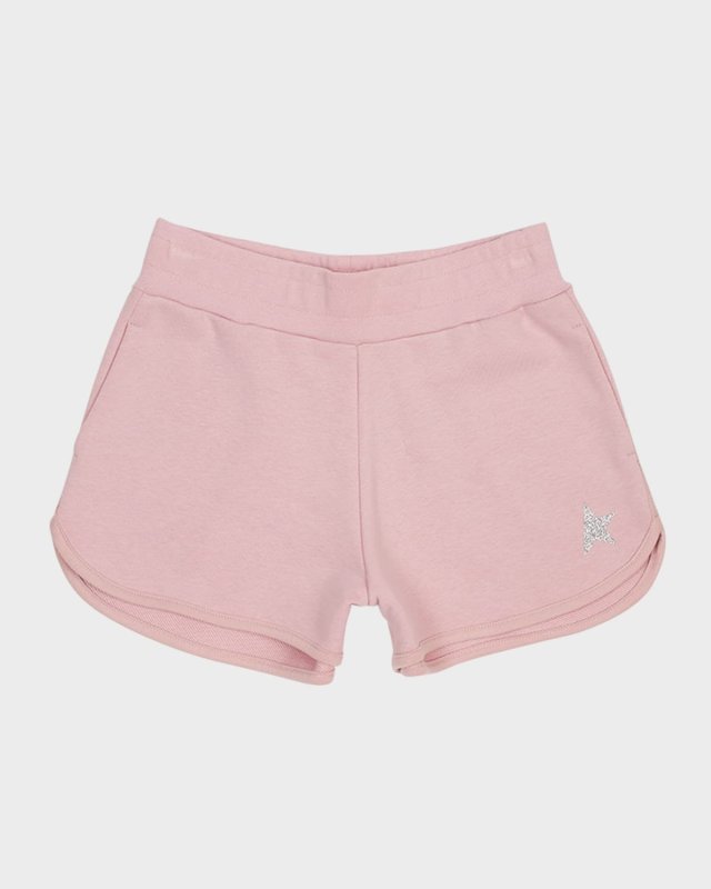 Girl's Glitter Star Fleece Shorts, Size 4-10