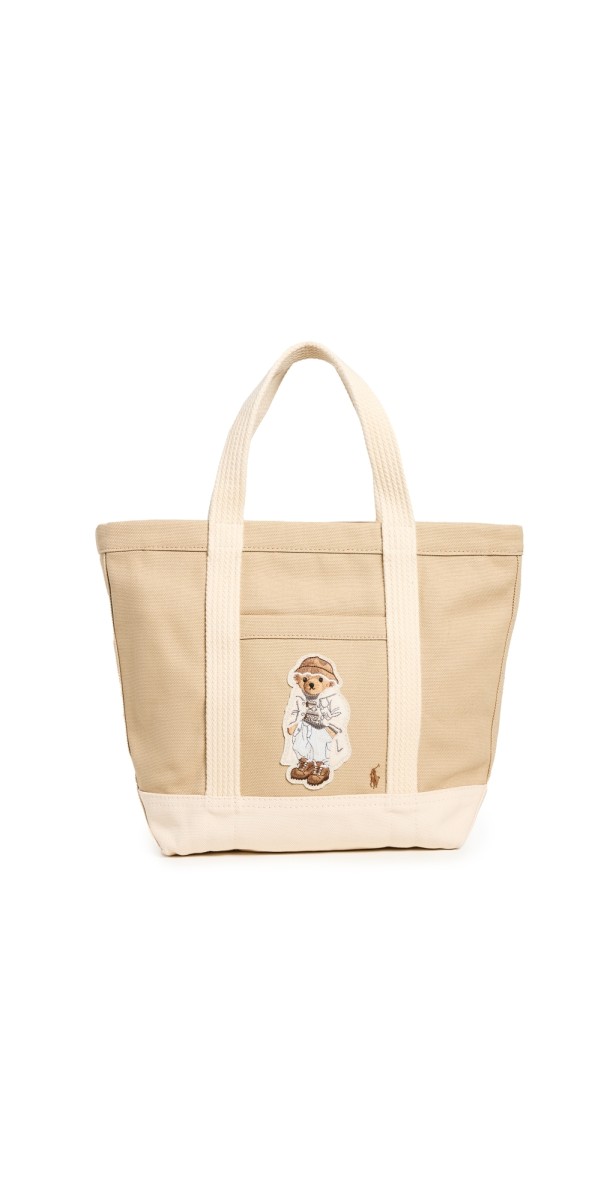 Polo Ralph Lauren Polo Bear Canvas Small Tote Tan/Ecru