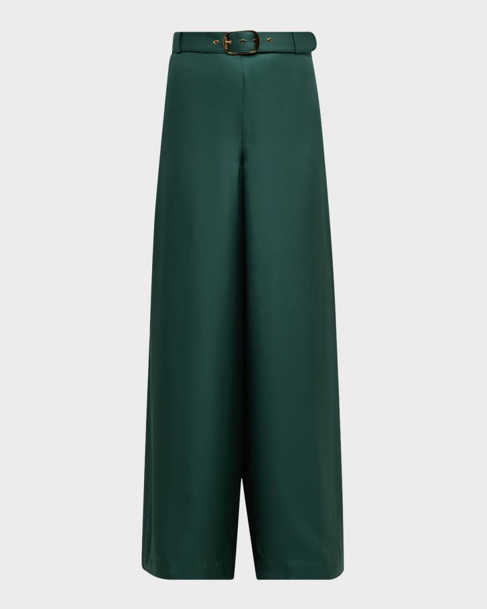 Illustration Belted Silk Pants