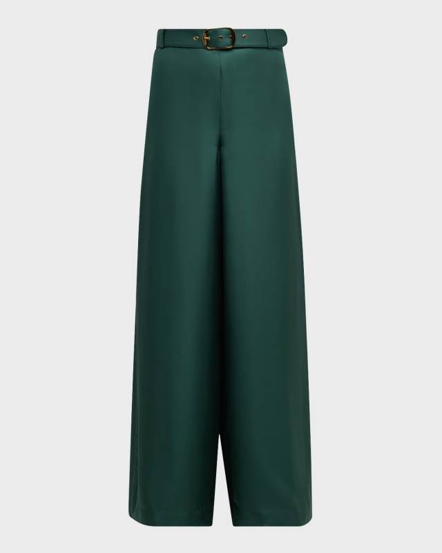 Illustration Belted Silk Pants