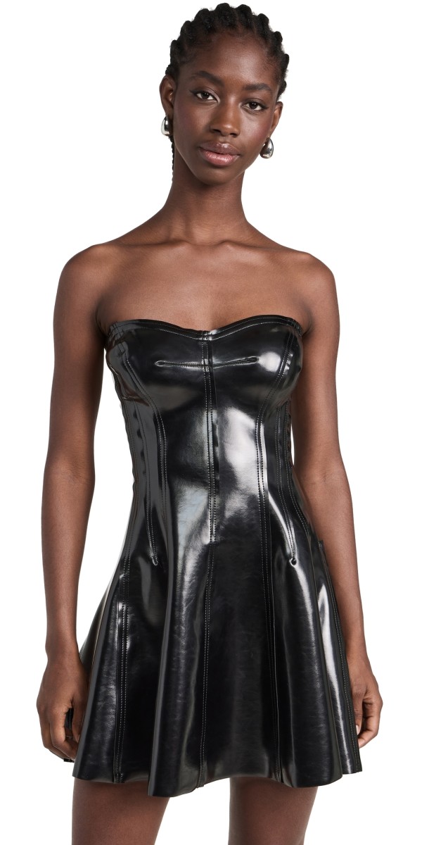 Norma Kamali Strapless Grace Mini Dress Black
