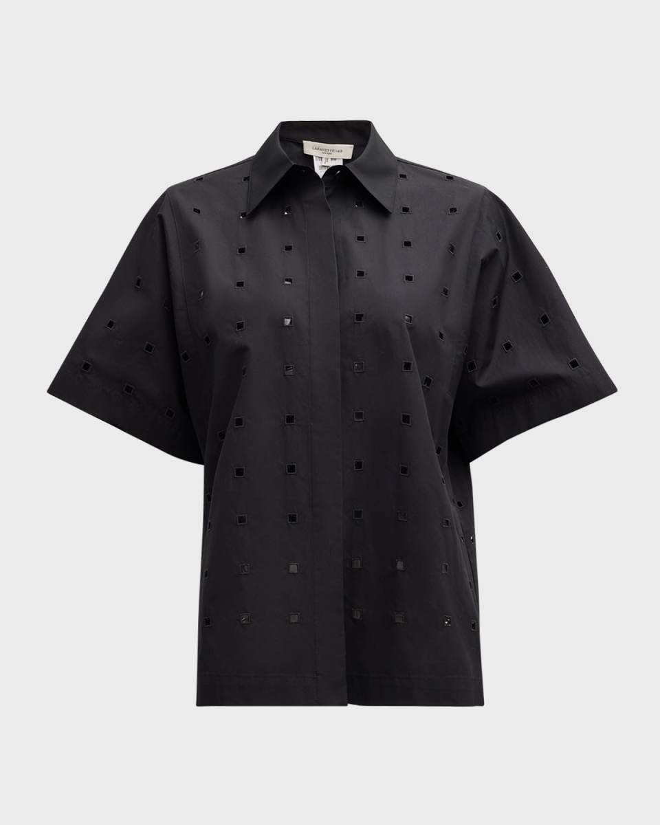 Eyelet Organic Cotton Poplin Shirt