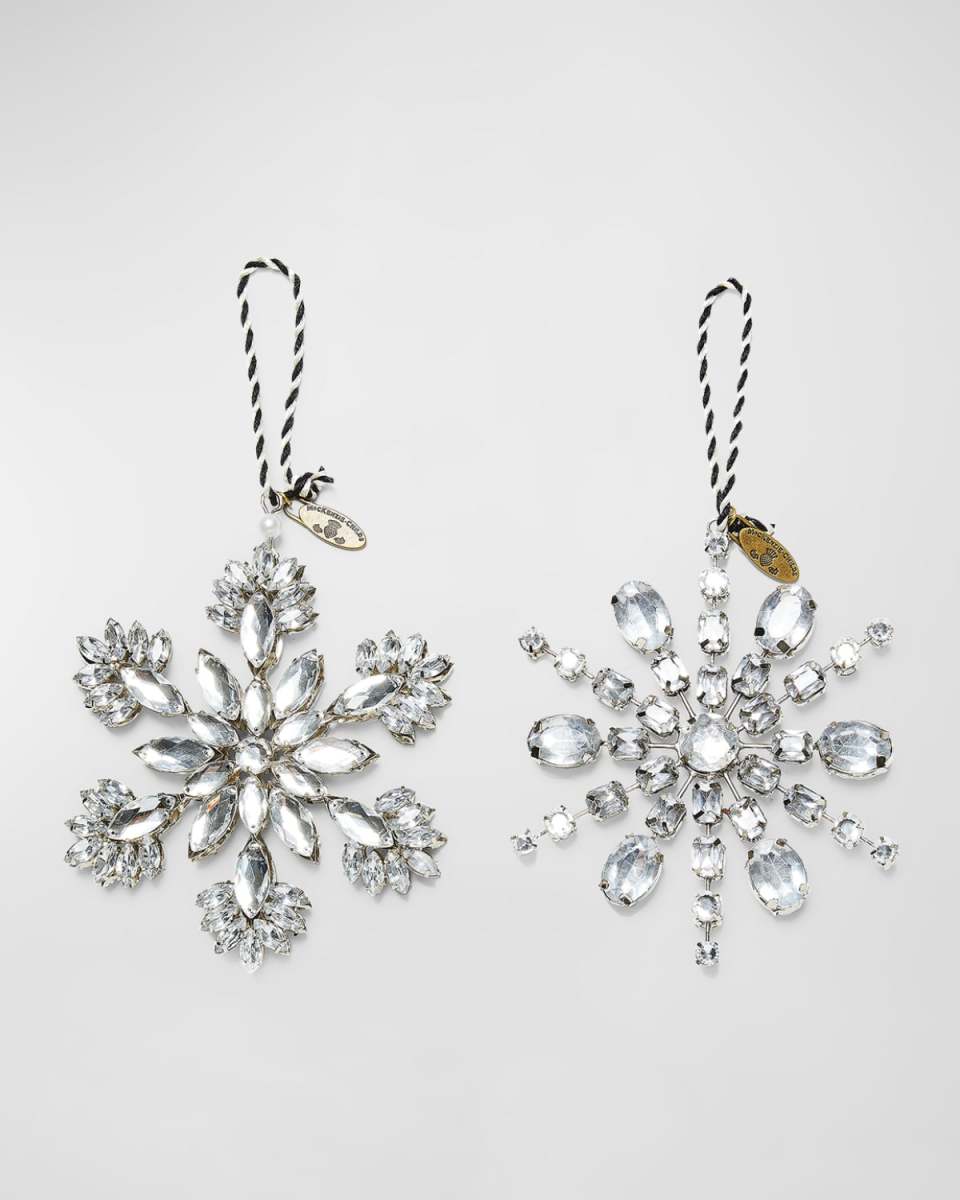 Crystal Palace Snowflake Ornaments, Set of 2