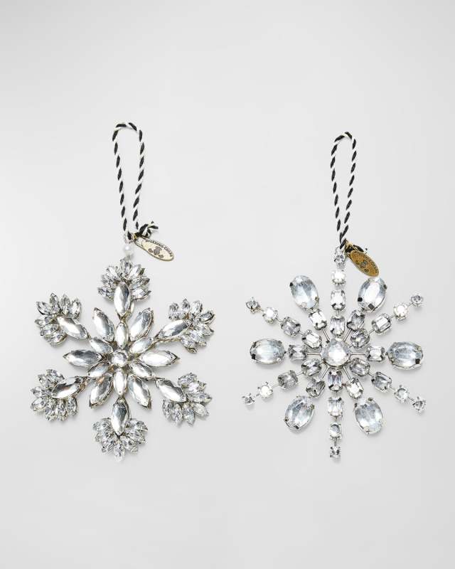 Crystal Palace Snowflake Ornaments, Set of 2