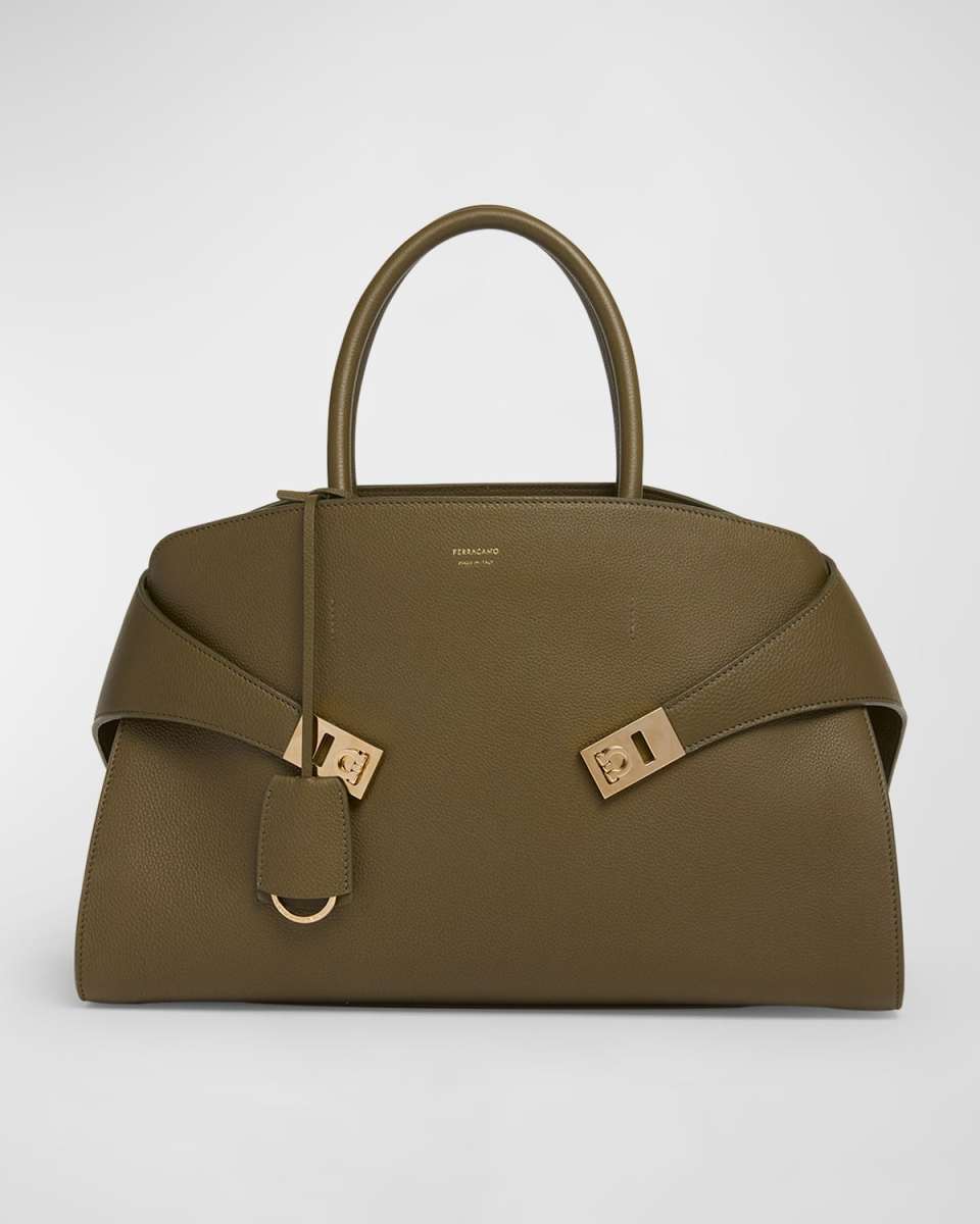 Small Hug Leather Top-Handle Bag