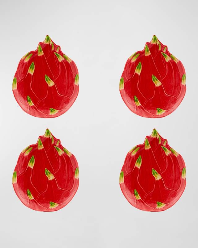 Dragon Fruit Dessert Plates, Set of 4