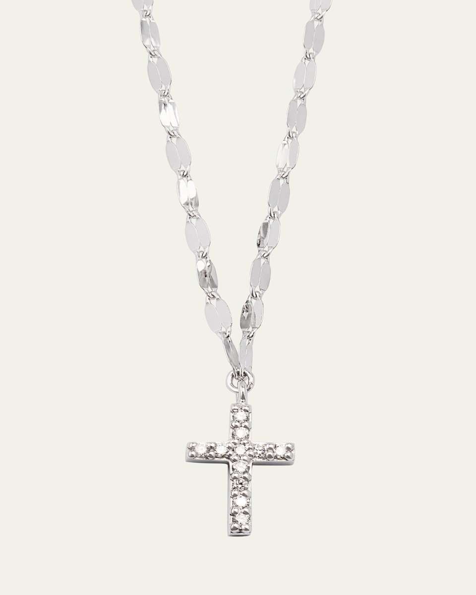 14K Flawless Mini Cross Pendant Necklace