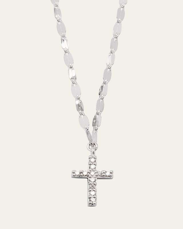 14K Flawless Mini Cross Pendant Necklace