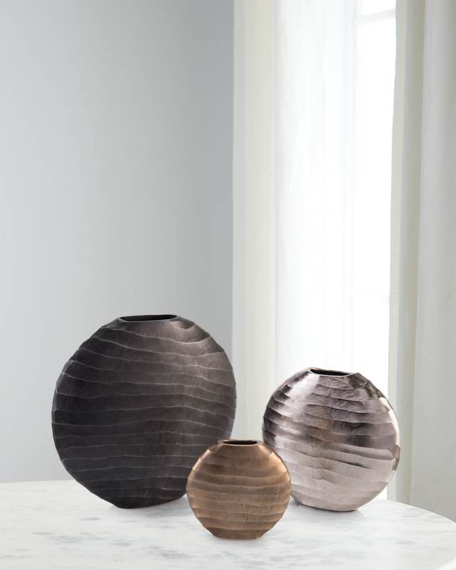 Chiseled Vases, Set of 3
