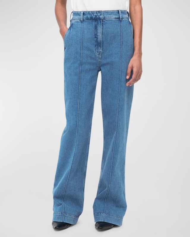 High-Waisted Wide Leg Denim Pants